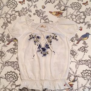 Boho Embroidered Peasant Top by Hollister